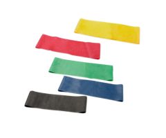 CanDo band loop, 10", 5 pc set (1 ea: yellow through black)