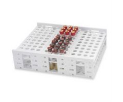 Test Tube Rack 120 Place 14 to 16 mm Tube Size White 3-1/2 X 10-1/4 X 13-1/4 Inch