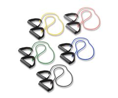 CanDo exercise Tubing-with-Handles, 48", 5 pc set (1 ea: yellow through black)