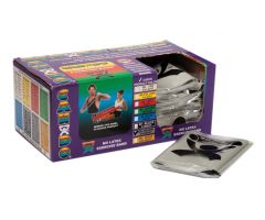 CanDo latex-free exercise band, x-heavy, black, 48" strip, 40 each