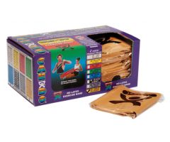 CanDo latex-free exercise band, xx-heavy, silver, 48" strip, case of 40 (2ea: boxes of 20)