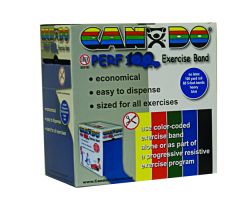 Cando No Latex Exercise Band Yellow X Light 100yd Disp Box