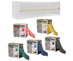 CanDo Perf-100 latex-free 100 yard exercise band, 5 pc set (1 ea: yellow through black)