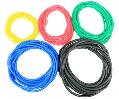 CanDo latex-free exercise tubing, 25 feet, 5 pc set (yellow through black)