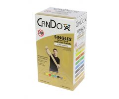 CanDo latex-free exercise band, 5-foot Singles, 30-piece dispenser, tan