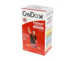 CanDo latex-free exercise band, 5-foot Singles, 30-piece dispenser, red
