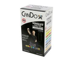 CanDo latex-free exercise band, 5-foot Singles, 30-piece dispenser, black