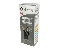 CanDo latex-free exercise band, 5-foot Singles, 30-piece dispenser, silver