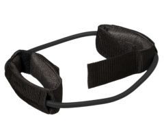 CanDo tubing exerciser with ankle cuffs, black