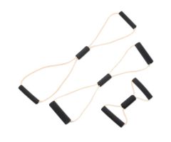 CanDo Bowtie tubing exerciser, full body set (1 ea: 14", 22", 30"), tan
