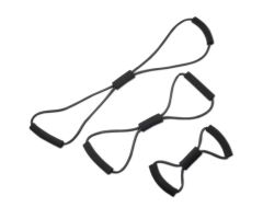 CanDo Bowtie tubing exerciser, full body set (1 ea: 14", 22", 30"), black