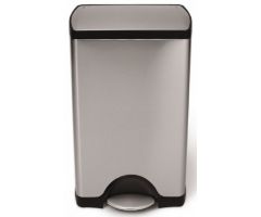 Trash Can simplehuman 10 gal. Rectangular Silver Stainless Steel Step On