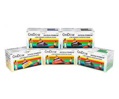 CanDo Accu-Force exercise band, 6 yard, 5 pc set (1 ea: yellow through black)