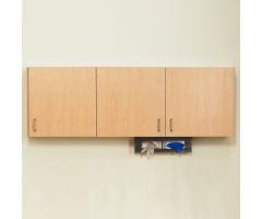 CABINET, WALL W/SHELF/3DOORS NAT/SLVR HANDLES 72"LNG
