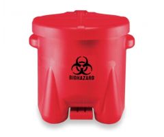 Medical Waste Receptacle Eagle 10 gal. Round Red HDPE Step On