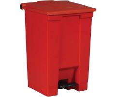 Trash Can Rubbermaid Commercial Products 12 gal. Square Red HDPE / Polypropylene Step On