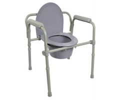 Folding Commode Chair  Fixed Arm Steel Frame Back
-1065228