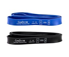 CanDo Intensity Loop, Set of 2: blue (heavy), 50 - 70 lb and black (x-heavy), 60 - 90 lb