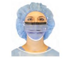 Procedure Mask with Eye Shield PremierPro  Anti-fog Foam Pleated Earloops One Size Fits Most Sea Blue NonSterile ASTM Level 3 Adult