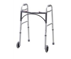 Walker Folding 2-Button Adult Alum w/5" Wheels (Drive)