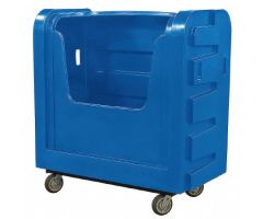 Bulk Linen Cart 6 Inch, 4 Swivel Casters 800 lbs. Weight Capacity Steel 1 Compartment, 2 Folding Shelves