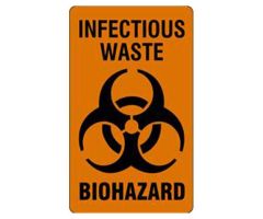 Label Biohazard Inf Waste 3"x1-7/8" 100/Pk 100/Pk