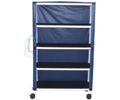 4 Shelf Linen Cart with Cover 300 Series 3TW Caster 125 lbs. 4 Shelves 20 X 45 Inch