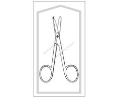 Stitch Scissors Merit Spencer 3-1/2 Inch Length Office Grade Pakistan Stainless Steel Sterile Finger Ring Handle Straight Blunt Tip / Blunt Tip