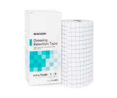 Water Resistant Dressing Retention Tape with Liner  White 6 Inch X 10 Yard Nonwoven / Printed Release Paper NonSterile