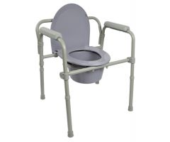 Folding Commode Chair McKesson Fixed Arm Steel Frame Back-1088075