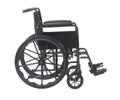 Wheelchair 18" w/Fixed Full Arms & Swingaway Det Footrests