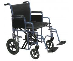 Transport Wheelchair Bariatric 20" Wide Blue