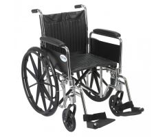 Wheelchair Std Rem Full Arms 20", Swingaway Footrests