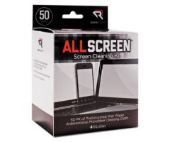 AllScreen Screen Cleaning Kit, 50 Wipes, 1 Microfiber Cloth