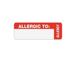 Tabbies Permanent "Allergic To:" Medical Wrap Label Red 500/Roll 500/Rl