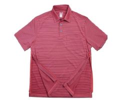 Polo Shirt AuthoredPerfected Polo 2X-Large Navy / Tomato Red Stripe 1 Pocket Short Sleeves Male