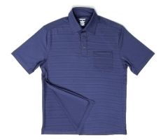 Polo Shirt AuthoredPerfected Polo 4X-Large Navy / Ensign Blue Stripe 1 Pocket Short Sleeves Male