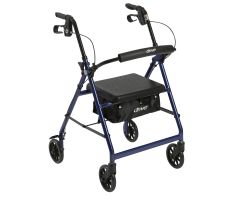 Rollator 4-Wheel with Pouch & Padded Seat Blue - Drive