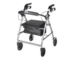 Rollator 4-Wheel with Pouch & Padded Seat Silver - Drive