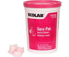 Ecolab Sure-Pak Surface Disinfectant Cleaner Acid Based Water Soluble Packet 180 Count Canister Scented NonSterile