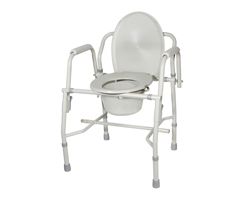 Drive Medical Steel Drop Arm Bedside Commode w/ Padded Arms