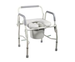 Drive Steel Drop Arm Bedside Commode w/ Padded Seat & Arms