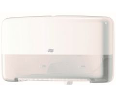 Toilet Tissue Dispenser TorkSelect Elevation White Plastic Manual Double Roll Wall Mount