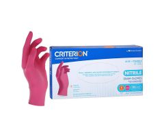 Criterion Aloe + Vitamin E Nitrile Exam Gloves Small Magenta Pink NS 10 BX/CA