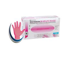 Criterion Aloe + Vitamin E Nitrile Exam Gloves Large Magenta Pink NS 200/Bx