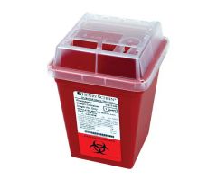 Sharps Container 1qt Red 4-1/2x4-1/2x6-3/5" Sliding Lid Polypropylene Ea