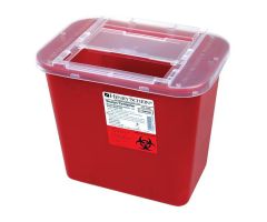 Sharps Container 2gal Red 10-3/10x7x10-1/10" Sliding Lid Polypropylene Ea