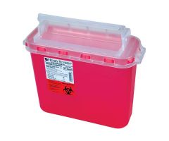 Sharps Container 5.4qt Red 12.1x4.7x10" Counterbalanced Side Entry PP Ea, EACH