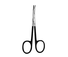 Blepharoplasty Scissors Sklar Kaye 4-1/2 Inch Length OR Grade Stainless Steel NonSterile Finger Ring Handle Curved Blunt Tip / Blunt Tip