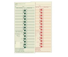 Time Cards Numbered Days 2-Sided 9 in x 3.5 in 500/Bx